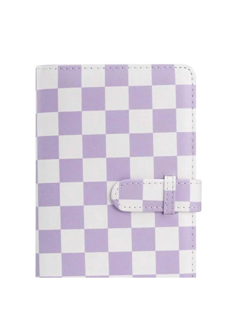 ZIKKON ZIKKON 2x3 inch Mini Photo Album 96 Photo Pocket Storage Album for fujifilm instax mini film used in Mini 12119 907099Liplay Evo Mini 3 Photo Cards Business CardsPurple Checkboard  - Image 2