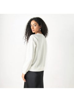 2Xtremz 2Xtremz Flower Applique Oversized Sweatshirt with Long Sleeves  - Image 2
