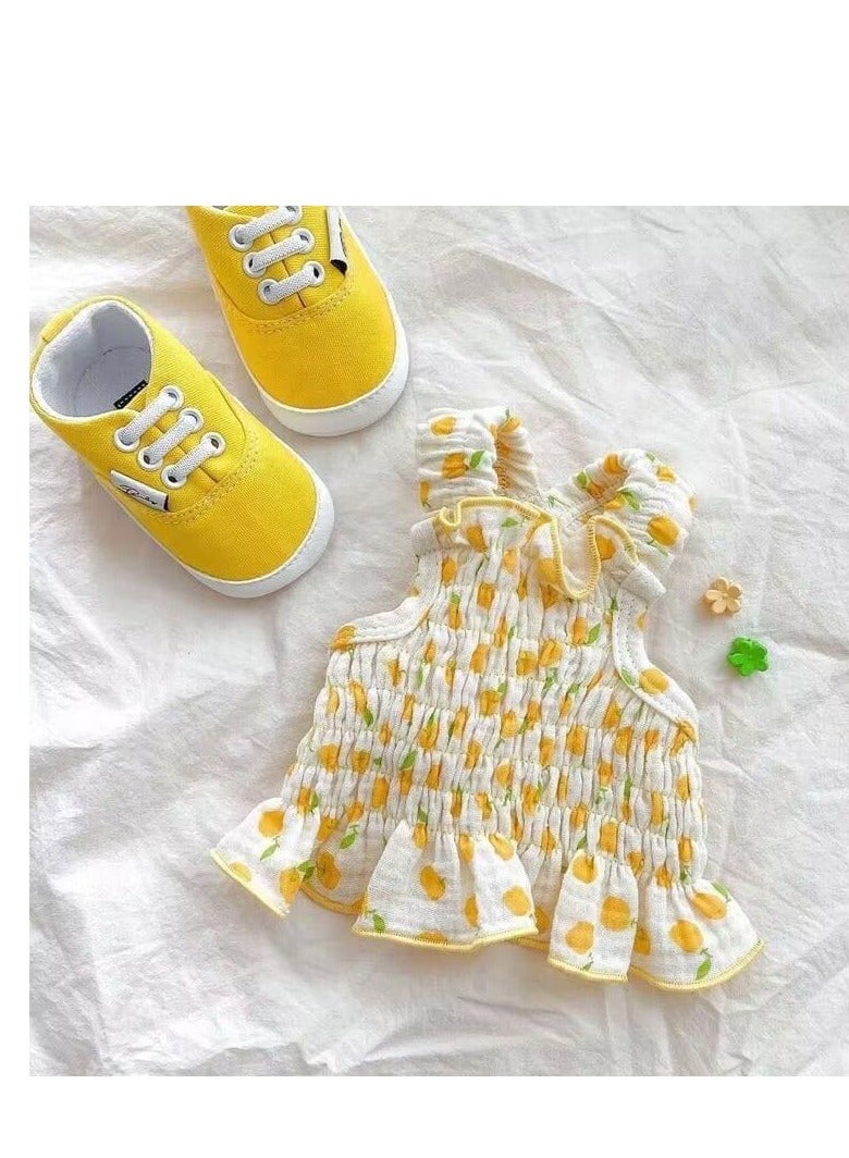 A.M Pet Cute Fruit Graphic Print Dress Clothes For Dogs, Kittens And Cats For Summer With Collar Set - Image 4