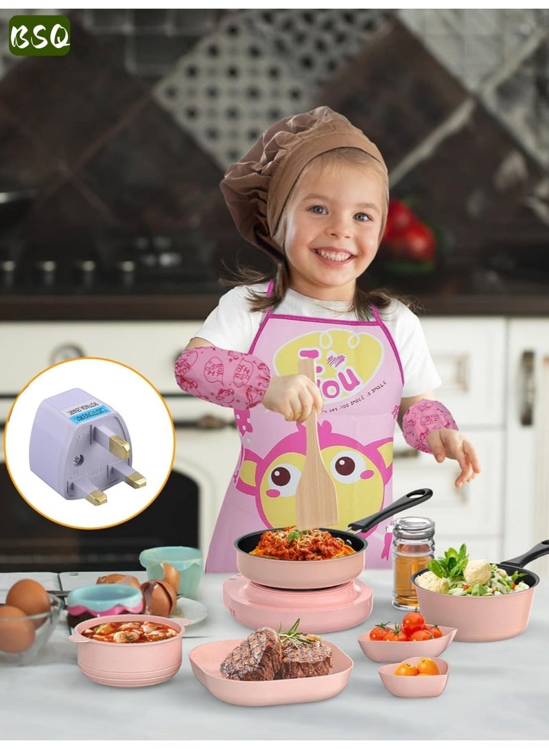 BSQ 40-Piece Kids' Cooking Set | Mini Kitchen Toy Set | Authentic Cooking Experience | Little Kitchen Set for Girls | Educational Pretend Play Toys for Children & Toddlers | Montessori-Style Kitchen Tools | Includes Cookware, a Stove, an Apron, and Other Cooking Utensils—Suitable for Preparing Real Food | Designed Specifically for Children and Toddlers, Offering a Fun and Educational Experience. Gender-Neutral and Ideal for Kids' Kitchen Play. - Image 4