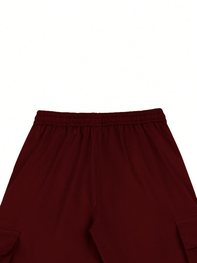 TAGDO Men's Regular Track Pants (Men-Cargo-5157-Maroon-30_Maroon - Image 3