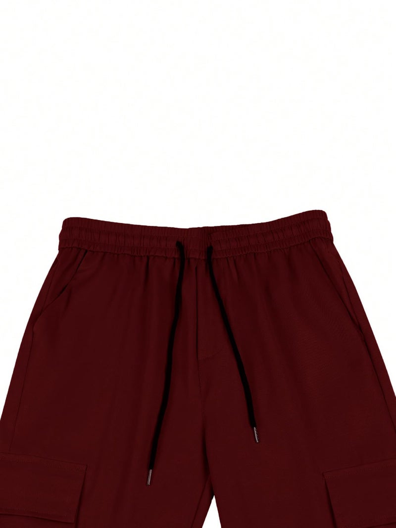 TAGDO Men's Regular Track Pants (Men-Cargo-5157-Maroon-30_Maroon - Image 2