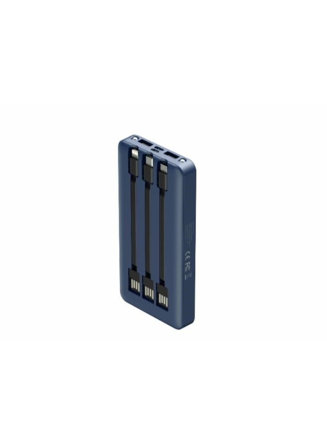 SIA PB301 Power Bank 10000mAh With 3 Cable Blue - Image 2