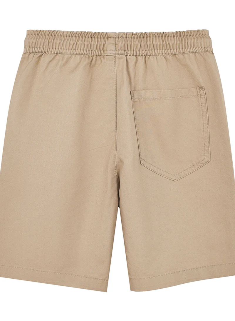 جيوردانو Kids’ Cotton Twill Drawstring Shorts with Elastic Waist