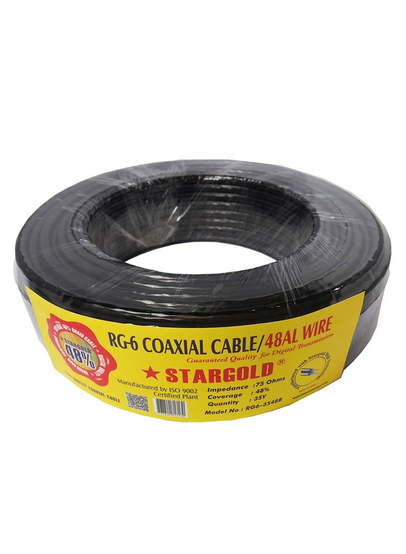 Stargold RG6 Coaxial Cable 48AL Wire 35Y Impedance 75 ohms Coverage Area 48 Percentage High Quality Signal Cable - Image 1
