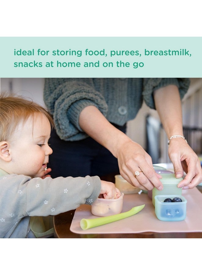 Olababy Clear Sense Silicone Storage Containers 4pk for Baby Food, Snacks, Formula, Puree, Sauce & More | Micro Plastic & BPA-Free | Daycare Essentials for Toddlers and Kids (Coral, 2 oz / 60 ml) - Image 2
