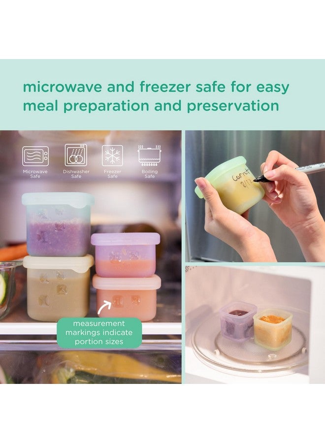Olababy Clear Sense Silicone Storage Containers 4pk for Baby Food, Snacks, Formula, Puree, Sauce & More | Micro Plastic & BPA-Free | Daycare Essentials for Toddlers and Kids (Coral, 2 oz / 60 ml) - Image 3