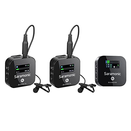 Saramonic Blink 900 B2 | 2-Person Wireless Mic System with Premium Lavaliers for Cameras, Mobile Devices & More with Charging Case and TRS, TRRS, Lightning, USB-C Output Cables - Image 2