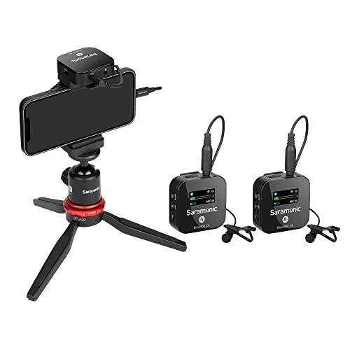 Saramonic Blink 900 B2 | 2-Person Wireless Mic System with Premium Lavaliers for Cameras, Mobile Devices & More with Charging Case and TRS, TRRS, Lightning, USB-C Output Cables - Image 4