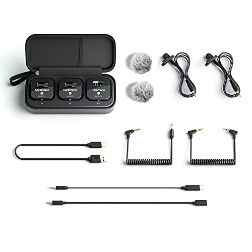 Saramonic Blink 900 B2 | 2-Person Wireless Mic System with Premium Lavaliers for Cameras, Mobile Devices & More with Charging Case and TRS, TRRS, Lightning, USB-C Output Cables - Image 1