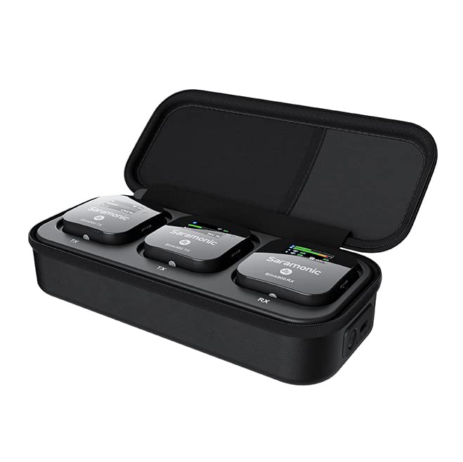 Saramonic Blink 900 B2 | 2-Person Wireless Mic System with Premium Lavaliers for Cameras, Mobile Devices & More with Charging Case and TRS, TRRS, Lightning, USB-C Output Cables - Image 5