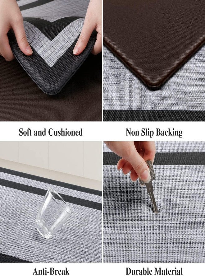 Mattitude Kitchen Rug [2 Pack] 0.47" Cushioned Rugs Non-Slip Waterproof Ergonomic Comfort Standing Rug for Floor, Office, Sink, Laundry, Black Grey - Image 3