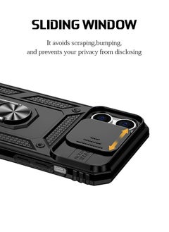 Fazza iPhone 15 Pro Max Case, Slide Camera Cover, Built-in 360° Rotate Ring Kickstand, Military Grade Shockproof Test, Heavy Duty Shockproof Protective Case for iPhone 15 Pro Max 6.7 inch Black  - Image 3