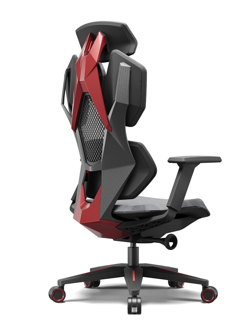 AFTERWORK Astron Gaming Chair - Premium Ergonomic Gaming Chair with Multi-Functional Mechanism, Headphone Hanger, Carbon Fiber Textured Frame and Adaptive Shoulder & Lumber Support (Red)  - Image 1