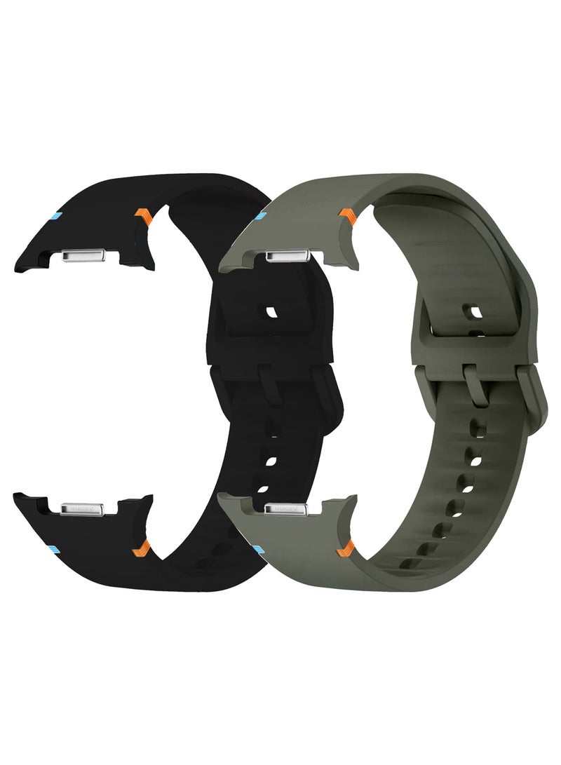 CATANES 2Packs Sport Band for Galaxy Watch 8 40mm 44mm and Watch 8 Classic 46mm, Silicone Replacement Strap, M/L Size - Image 1