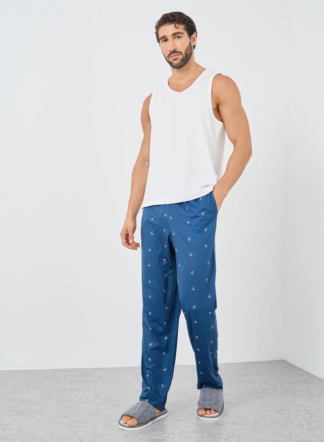 Styli Ditsy Print Open Hem Elasticated Waistband Pyjama - Image 2