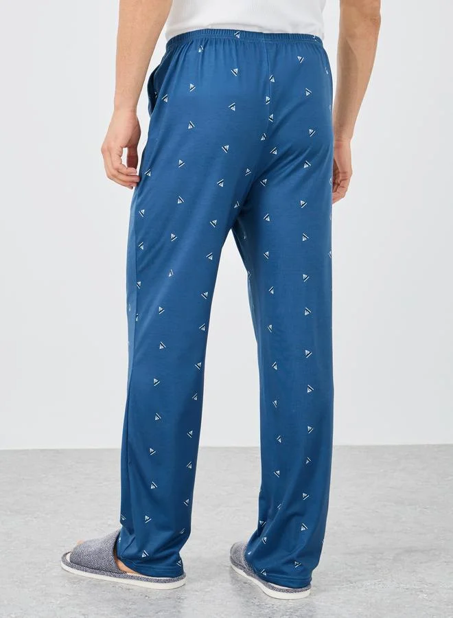 Styli Styli Ditsy Print Open Hem Elasticated Waistband Pyjama