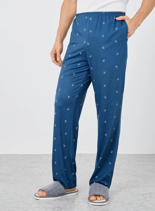 Styli Styli Ditsy Print Open Hem Elasticated Waistband Pyjama