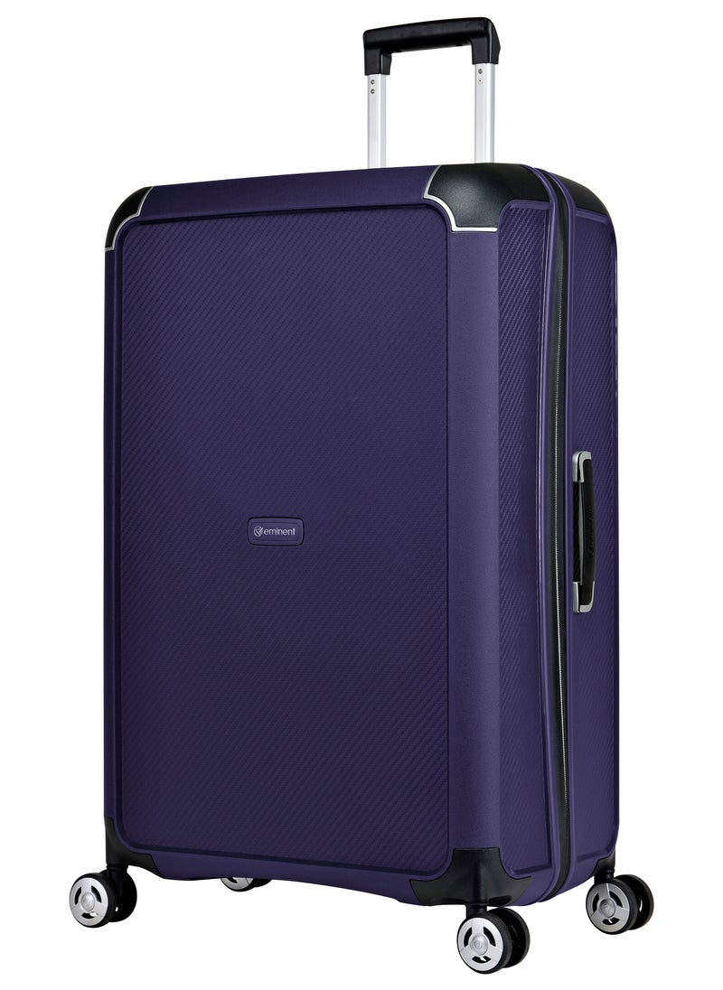 eminent - Champion Hard Case Travel Bag Luggage Trolley Polypropylene Lightweight 4 Quiet Double Spinner Wheels Suitcase With TSA Lock B0002 Purple - Image 1