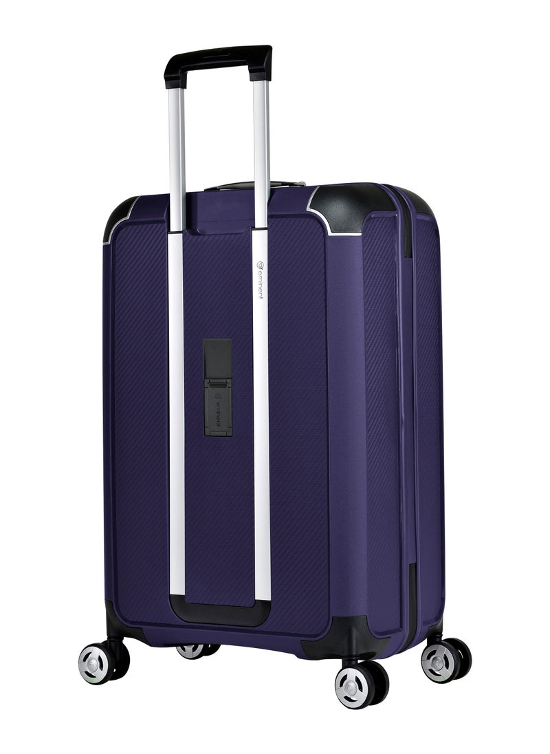 eminent - Champion Hard Case Travel Bag Luggage Trolley Polypropylene Lightweight 4 Quiet Double Spinner Wheels Suitcase With TSA Lock B0002 Purple - Image 1