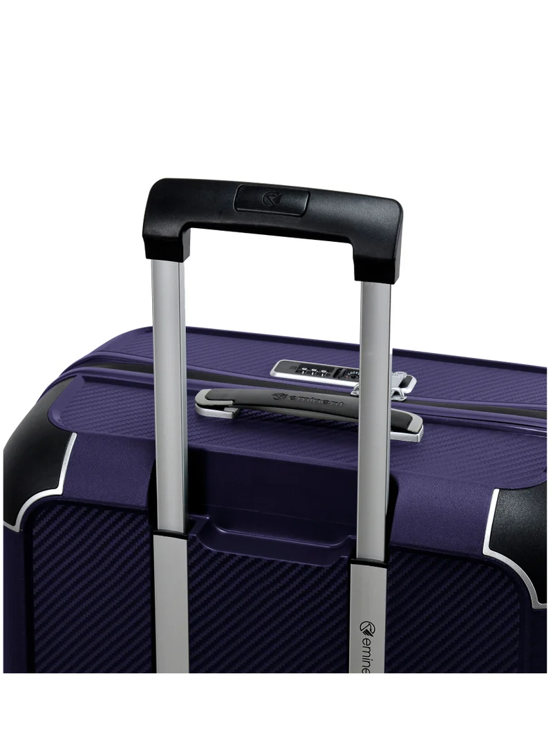 eminent Champion Hard Case Travel Bag Luggage Trolley Polypropylene Lightweight 4 Quiet Double Spinner Wheels Suitcase With TSA Lock B0002 Purple