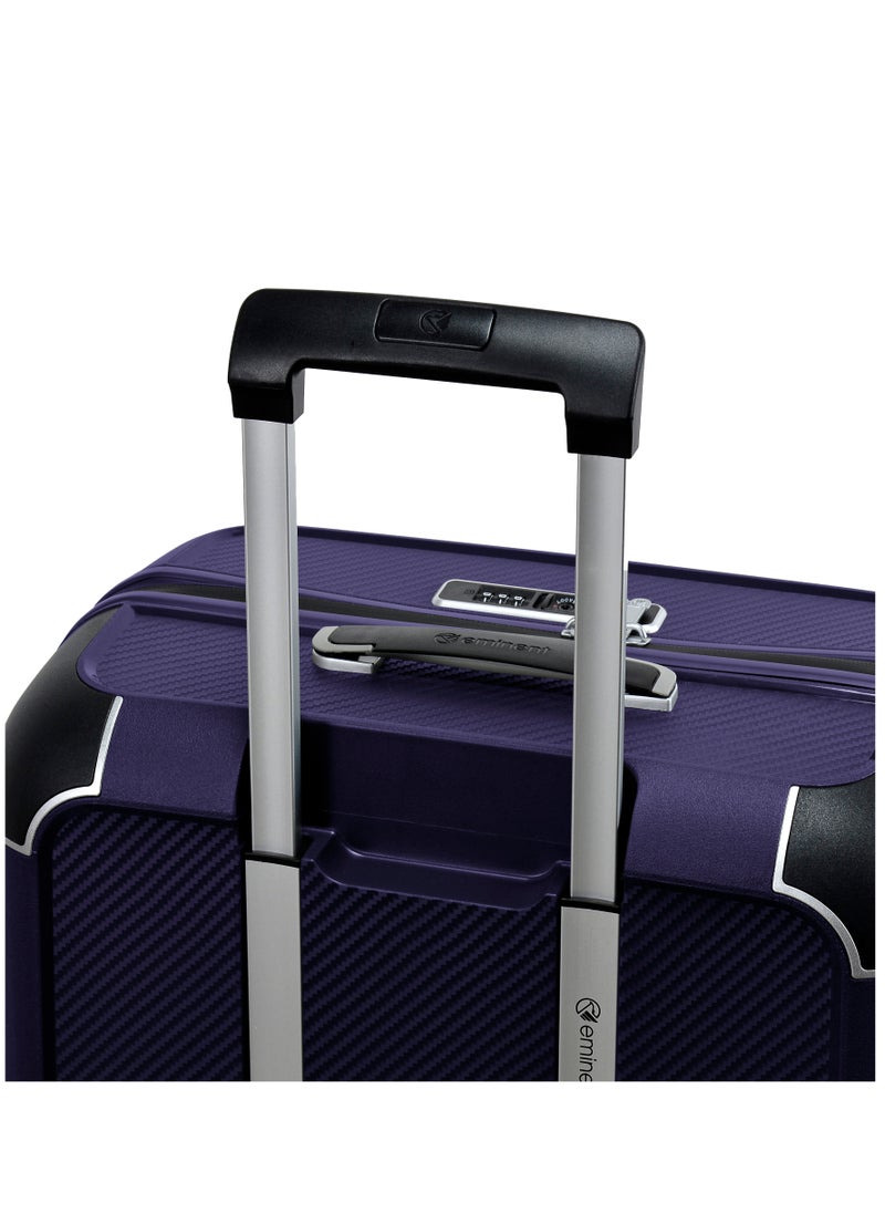eminent - Champion Hard Case Travel Bag Luggage Trolley Polypropylene Lightweight 4 Quiet Double Spinner Wheels Suitcase With TSA Lock B0002 Purple - Image 1