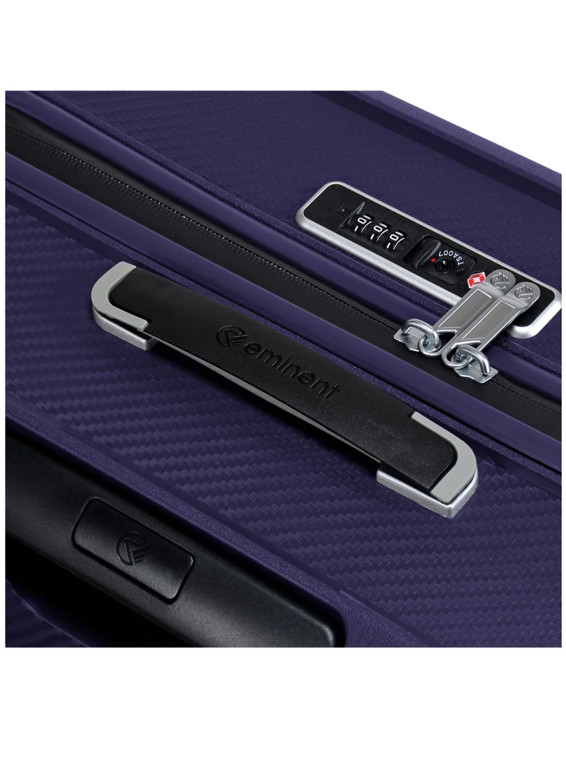 eminent Champion Hard Case Travel Bag Luggage Trolley Polypropylene Lightweight 4 Quiet Double Spinner Wheels Suitcase With TSA Lock B0002 Purple