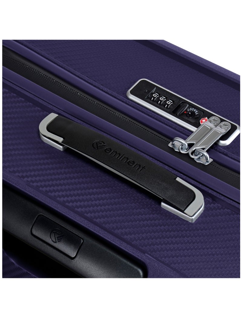 eminent - Champion Hard Case Travel Bag Luggage Trolley Polypropylene Lightweight 4 Quiet Double Spinner Wheels Suitcase With TSA Lock B0002 Purple - Image 1