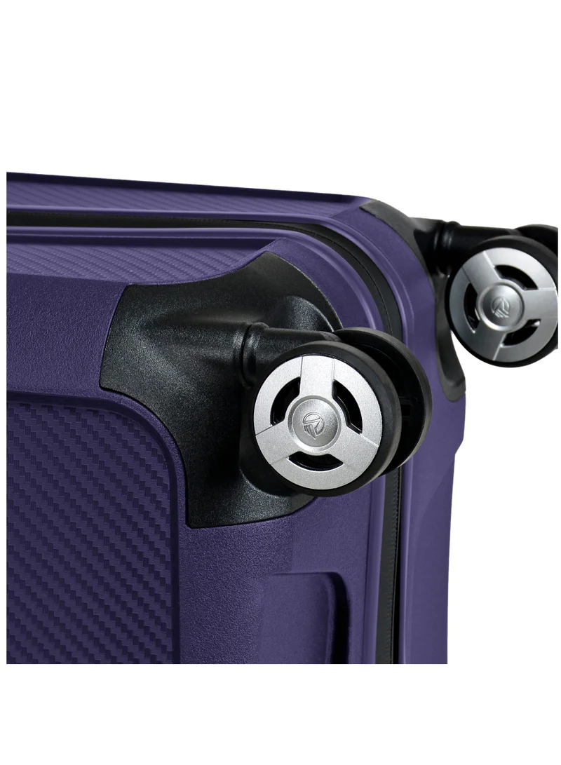 eminent Champion Hard Case Travel Bag Luggage Trolley Polypropylene Lightweight 4 Quiet Double Spinner Wheels Suitcase With TSA Lock B0002 Purple
