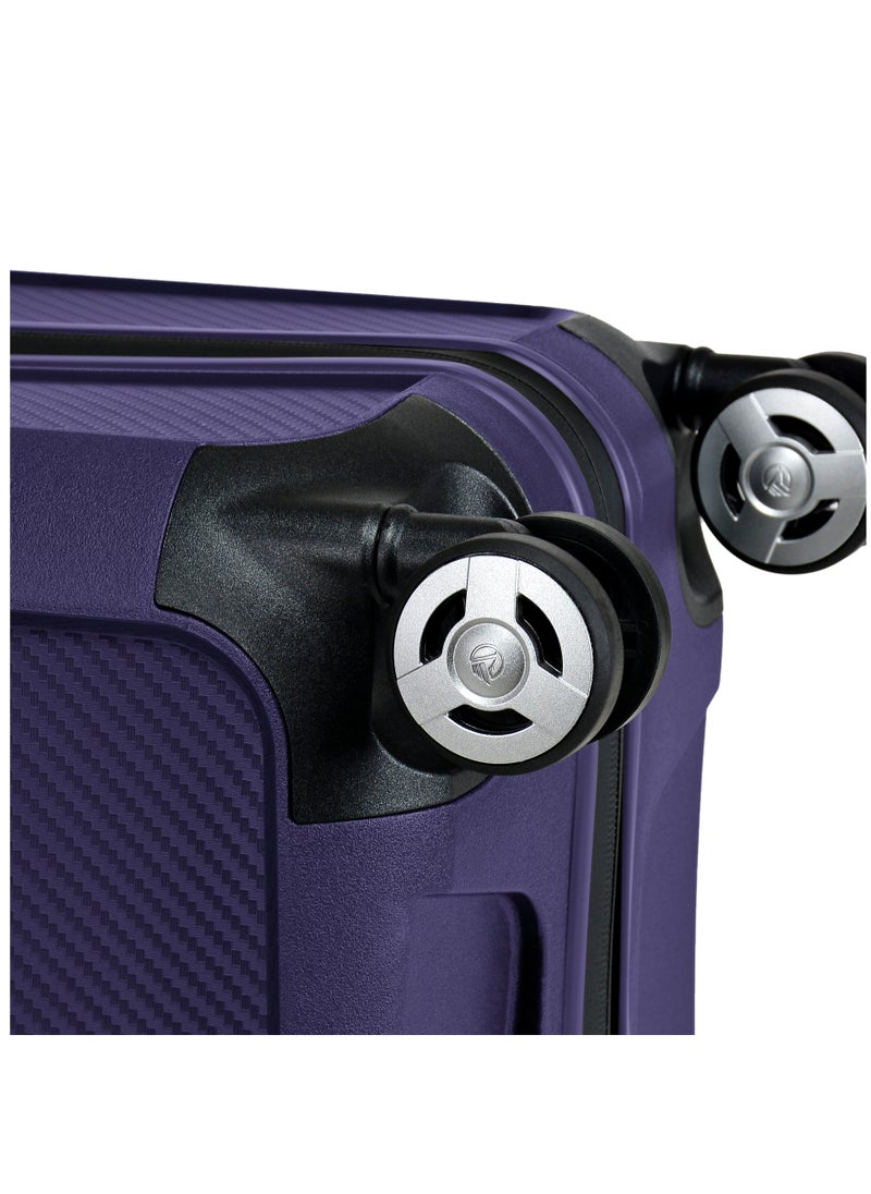 eminent - Champion Hard Case Travel Bag Luggage Trolley Polypropylene Lightweight 4 Quiet Double Spinner Wheels Suitcase With TSA Lock B0002 Purple - Image 1