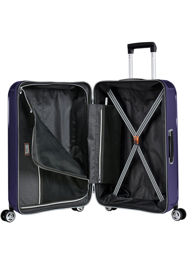 eminent - Champion Hard Case Travel Bag Luggage Trolley Polypropylene Lightweight 4 Quiet Double Spinner Wheels Suitcase With TSA Lock B0002 Purple - Image 1