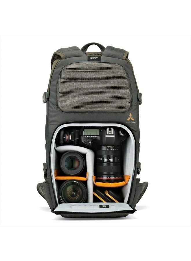 Lowepro LP37015-PWW, Flipside Trek BP 350 AW Backpack for Camera, Stores DSLR with Lens Attached, Extra Lenses, Tripod, 10 Inch Tablet Grey/Dark Green - Image 5