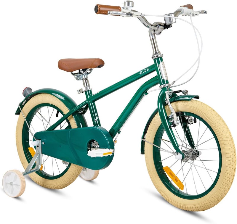 RIZZ Platinum Junior 14-Inch Kids Bike | 14-Inch Wheel Size | Adjustabe Seat | Training Wheels |Green - Image 1