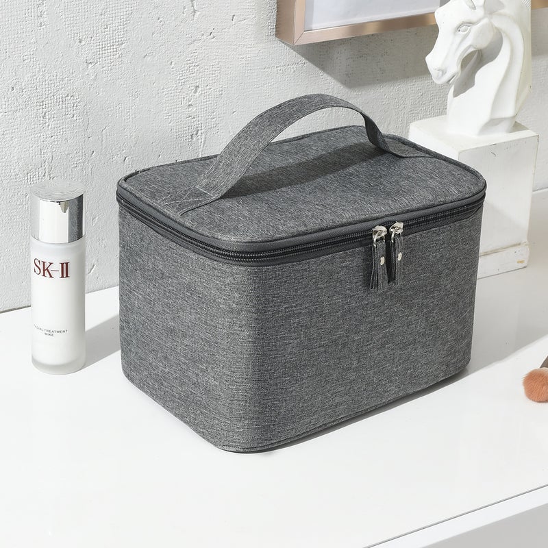 Business Gift Travel Men's Toiletry Bag Outdoor Waterproof Large Capacity Portable Cosmetic Bag Cationic Cosmetic Bag(Grey) - Image 1
