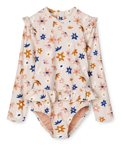 LDIOIF Toddler Girls One Piece Swimsuit Zipper Rash Guard Ruffled Swimwear Long Sleeve Bathing Suit Starfish Beachwear 18-24M - Image 1