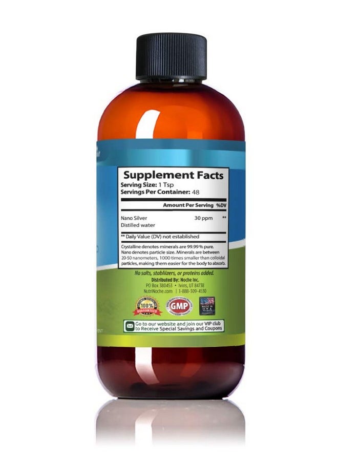 NutriNoche - Colloidal Silver Mineral Liquid Supplement 30 Ppm 8 Ounces Colloidal Minerals - Image 1