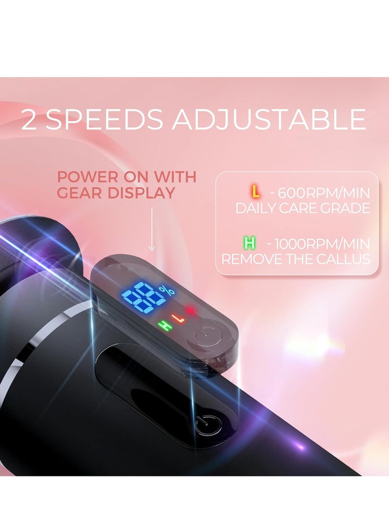KASTWAVE إزالةCallus الكهربائية، ملف القدم الكهربائي المحمول القابل لإعادة الشحن، طاحونة القدم، فرشاة القدم مع 60 قرص ورق صنفرة بديل، أداة البيديكيور المحترفة بسرعتين للقدمين للجلد الميت  - Image 3
