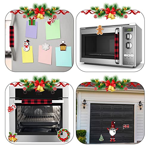 Fiada Christmas Refrigerator Door Decorations Set Includes 23 Pieces Christmas Gnome Magnets and 4 Pieces Xmas Dishwasher Covers, Xmas Refrigerator Handle Covers Set for Fridge, Metal Door, Cabinets - Image 5