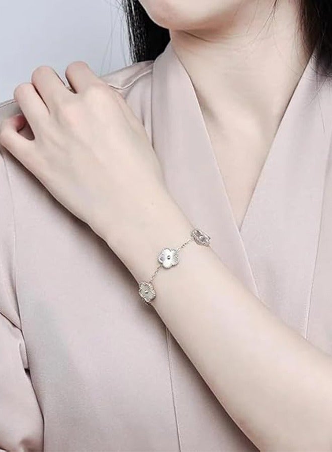 Women'S Flower Shaped Adjustable Bracelet Four-Leaf Clover Bracelet 18k Gold Plated Women'S Bracelet Lucky Birthday Gift Bracelet Jewelry Gift Fashion Gift - Image 2