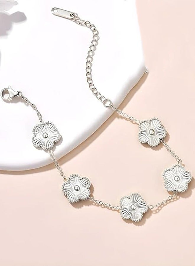 Women'S Flower Shaped Adjustable Bracelet Four-Leaf Clover Bracelet 18k Gold Plated Women'S Bracelet Lucky Birthday Gift Bracelet Jewelry Gift Fashion Gift - Image 4