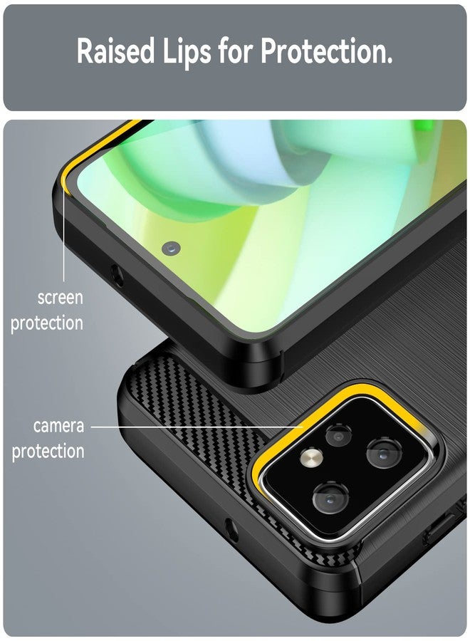 أوسوفر جراب Osophter لهاتف Moto G Power 2023، جراب Motorola G Power 2023 مع قطعتين من واقي الشاشة، غطاء حماية مرن من مطاط TPU مقاوم للصدمات (أسود) - Image 4