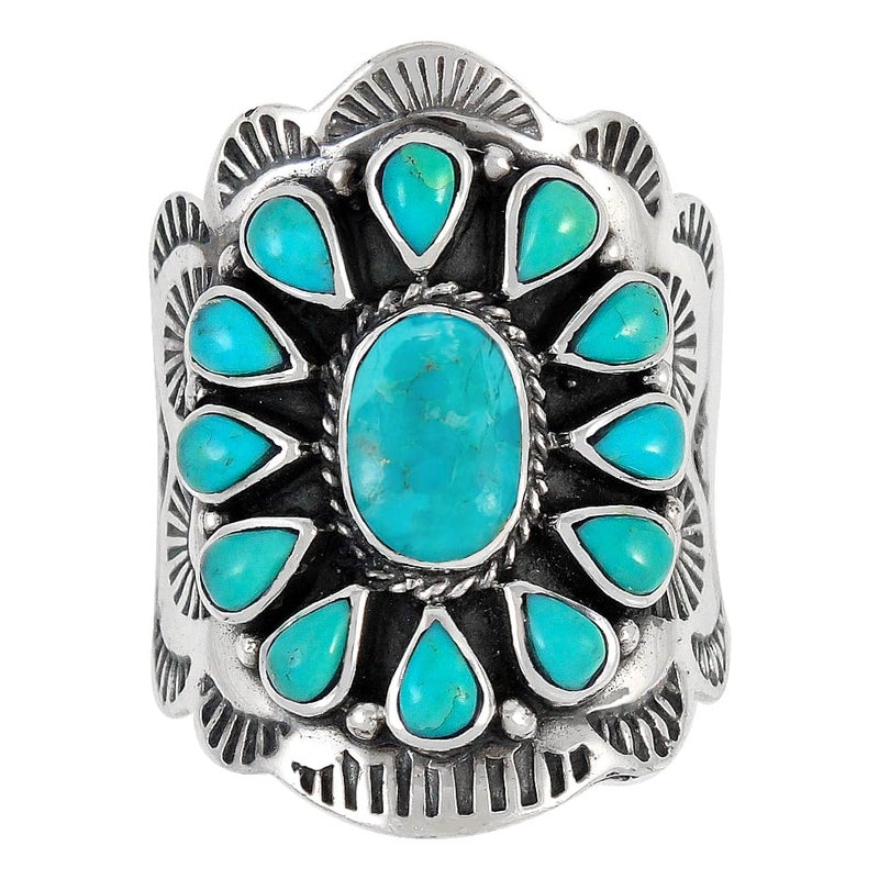 Turquoise Network Sterling Silver Genuine Gemstones & Turquoise (SELECT color) (Turquoise, 7) - Image 3