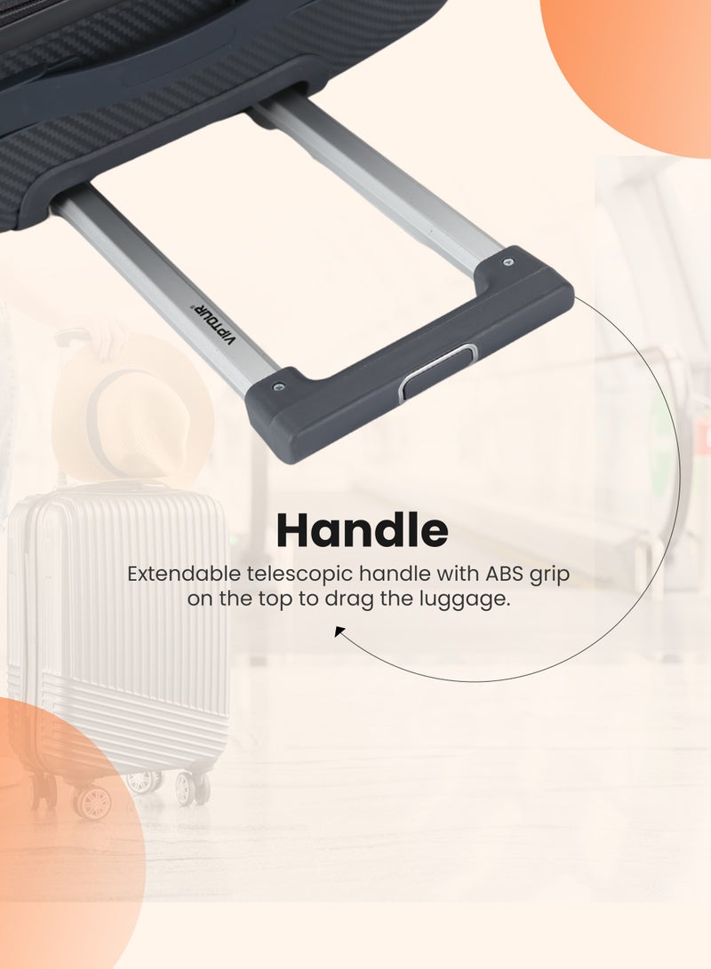 فيبتور طقم حقائب سفر بعجلات 3 قطع PP حقيبة جانبية صلبة بعجلات دوارة 360 درجة مع قفل TSA - Image 3