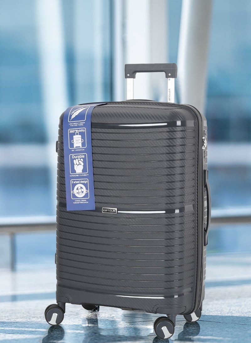 فيبتور طقم حقائب سفر بعجلات 3 قطع PP حقيبة جانبية صلبة بعجلات دوارة 360 درجة مع قفل TSA - Image 2
