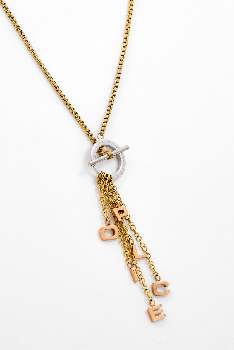 POLICE Women 2 Piece Gold Plated Necklace And Earrings, Gold - Image 3