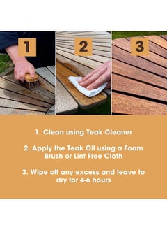 Furniture Clinic Furniture Clinic Teak Oil | Wood Oil Protects & Cleans Outdoor & Indoor Furniture, Boats, Shower Benches | Restore & Protect Wood, Prevent Drying & Other Damage | Natural Matte Finish | 17oz/500ml  - Image 3