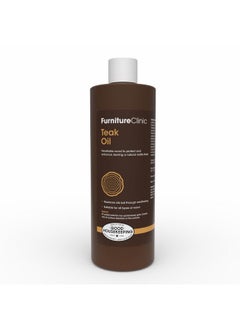 Furniture Clinic Teak Oil | Wood Oil Protects & Cleans Outdoor & Indoor Furniture, Boats, Shower Benches | Restore & Protect Wood, Prevent Drying & Other Damage | Natural Matte Finish | 17oz/500ml