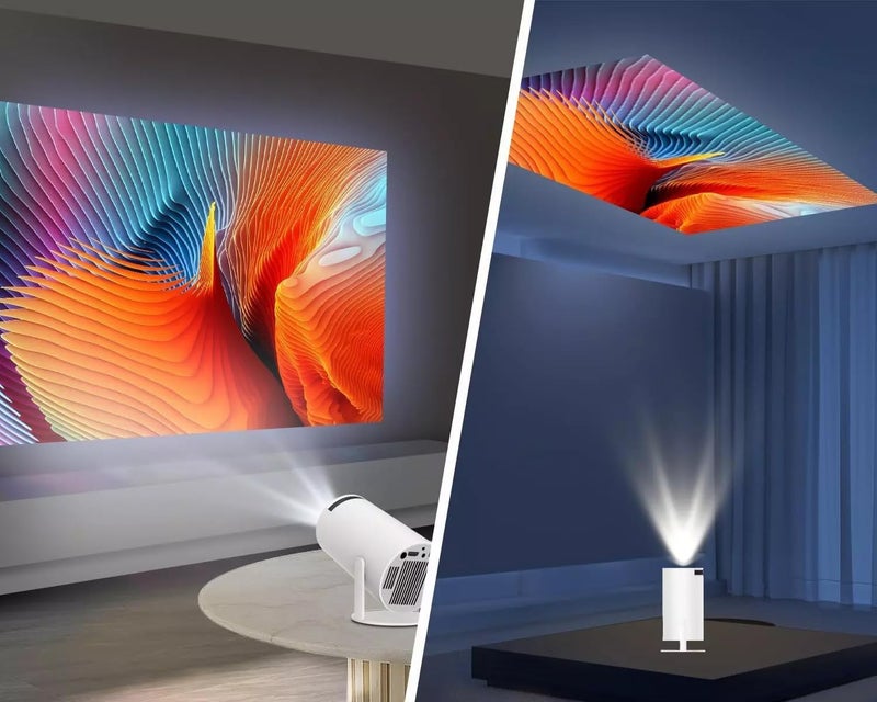 ADZOY Premium HY300 Mini Smart Projector with Android System, WiFi 6 & BT, Full HD 4K-1080P, 180°Rotation with 4D Keystone & Latest OTT Apps 2150 Lumen More Bright - Image 2