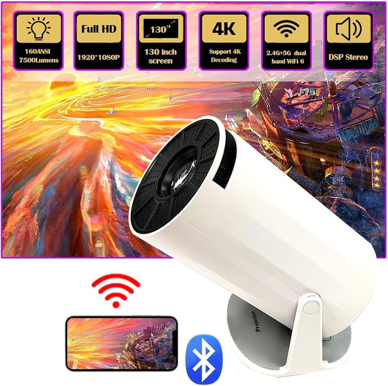 ADZOY Premium HY300 Mini Smart Projector with Android System, WiFi 6 & BT, Full HD 4K-1080P, 180°Rotation with 4D Keystone & Latest OTT Apps 2150 Lumen More Bright - Image 5