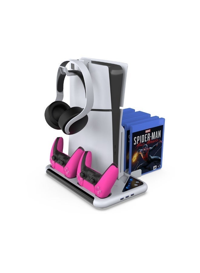 Dobe PS5 and PS5 slim and Pro Multlfunctiona Cooling Stand TP5-3557D White - Image 4